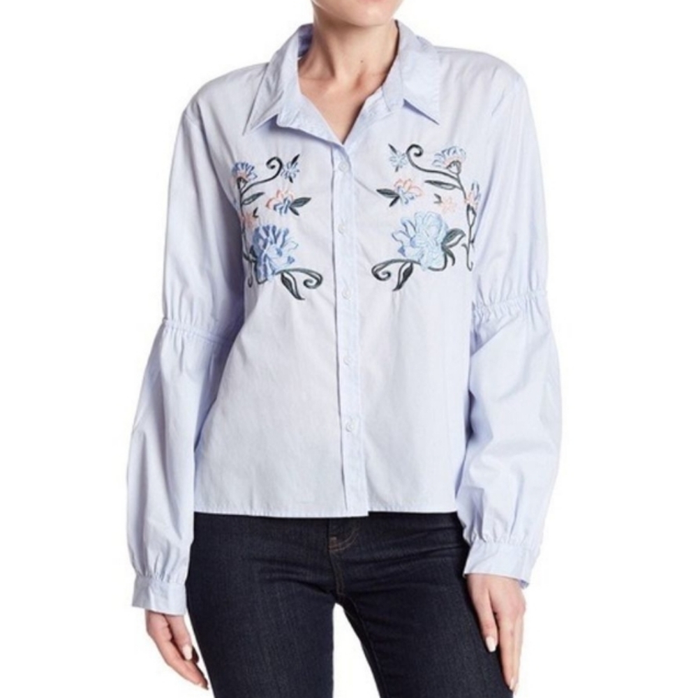 Sanctuary/Anthro Embroidered Balloon Sleeve Sz Med